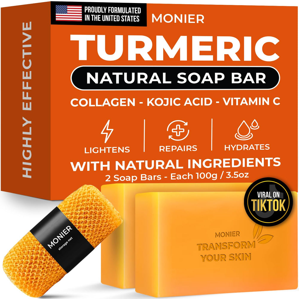 MONIER Savon curcuma taches: uniformise le teint et hydrate durablement.