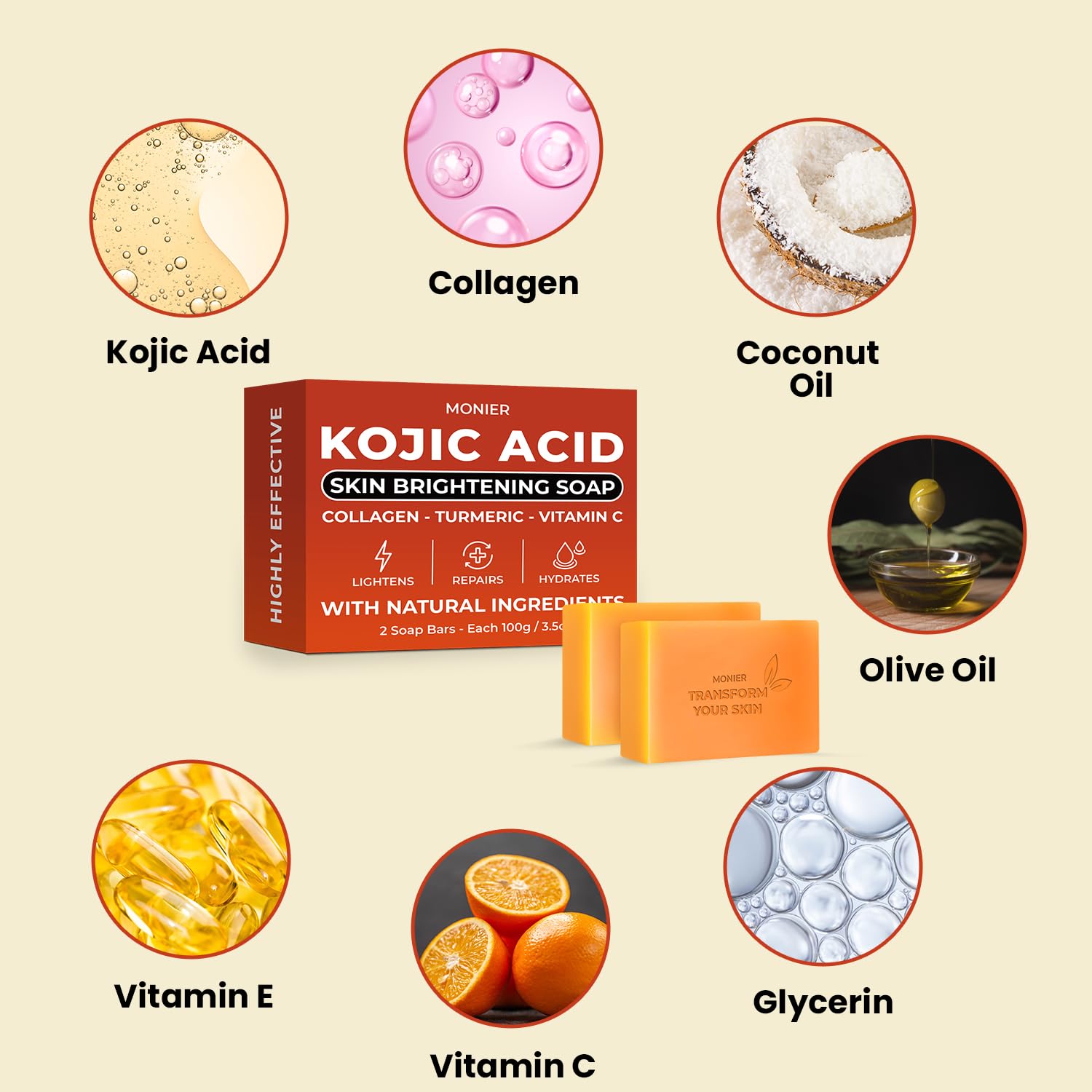 Monier Savon Kojique – Net de Stockage: pratique et laisse sécher rapidement.