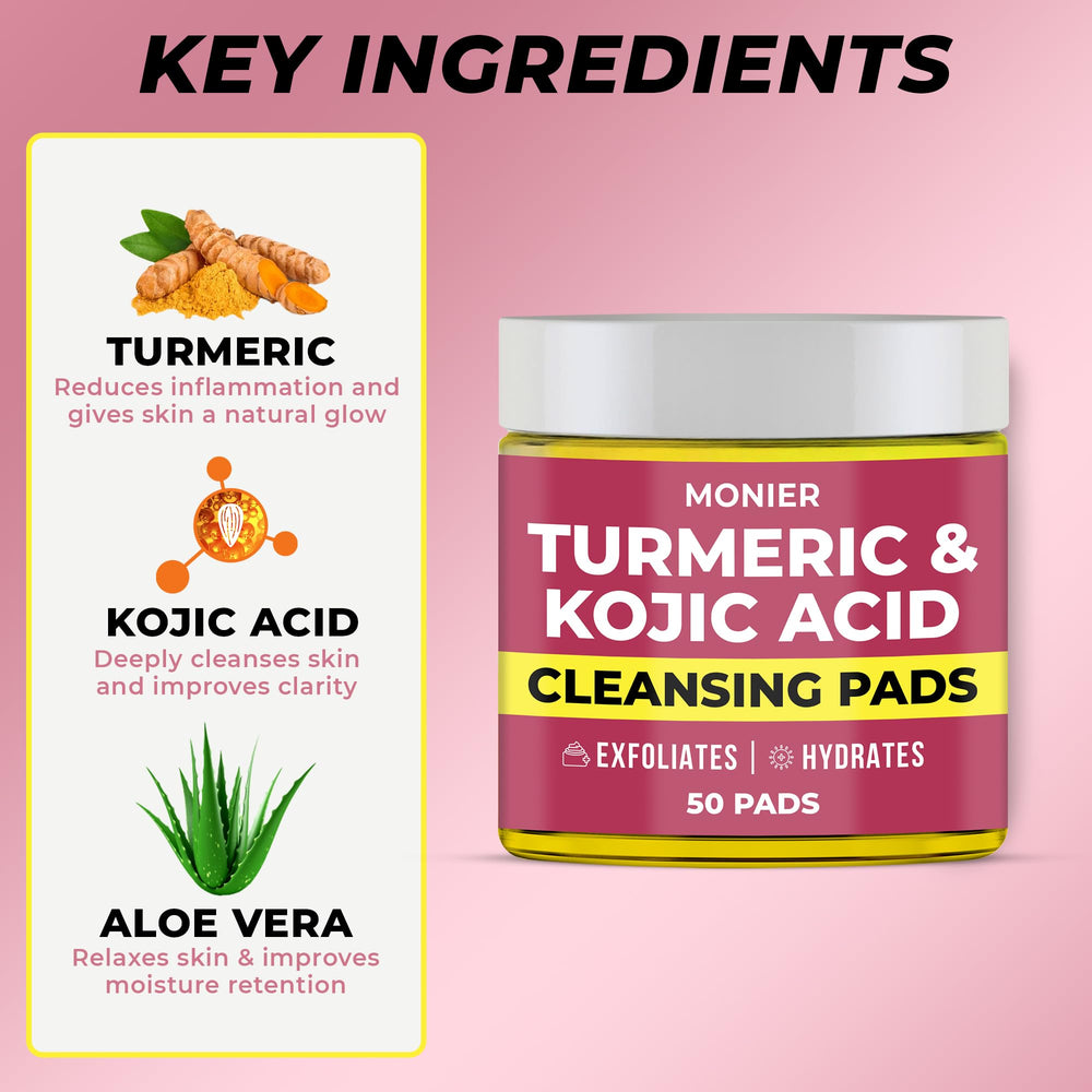 Tampon MONIER curcuma kojique visage, texture douce et exfoliante légère.