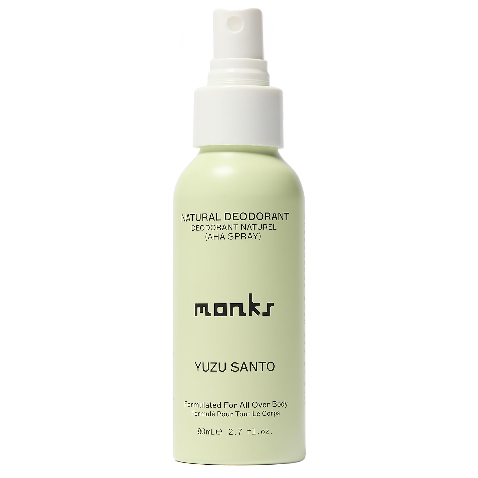 Monks déodorant spray bouteille naturelle avec fraîcheur durable