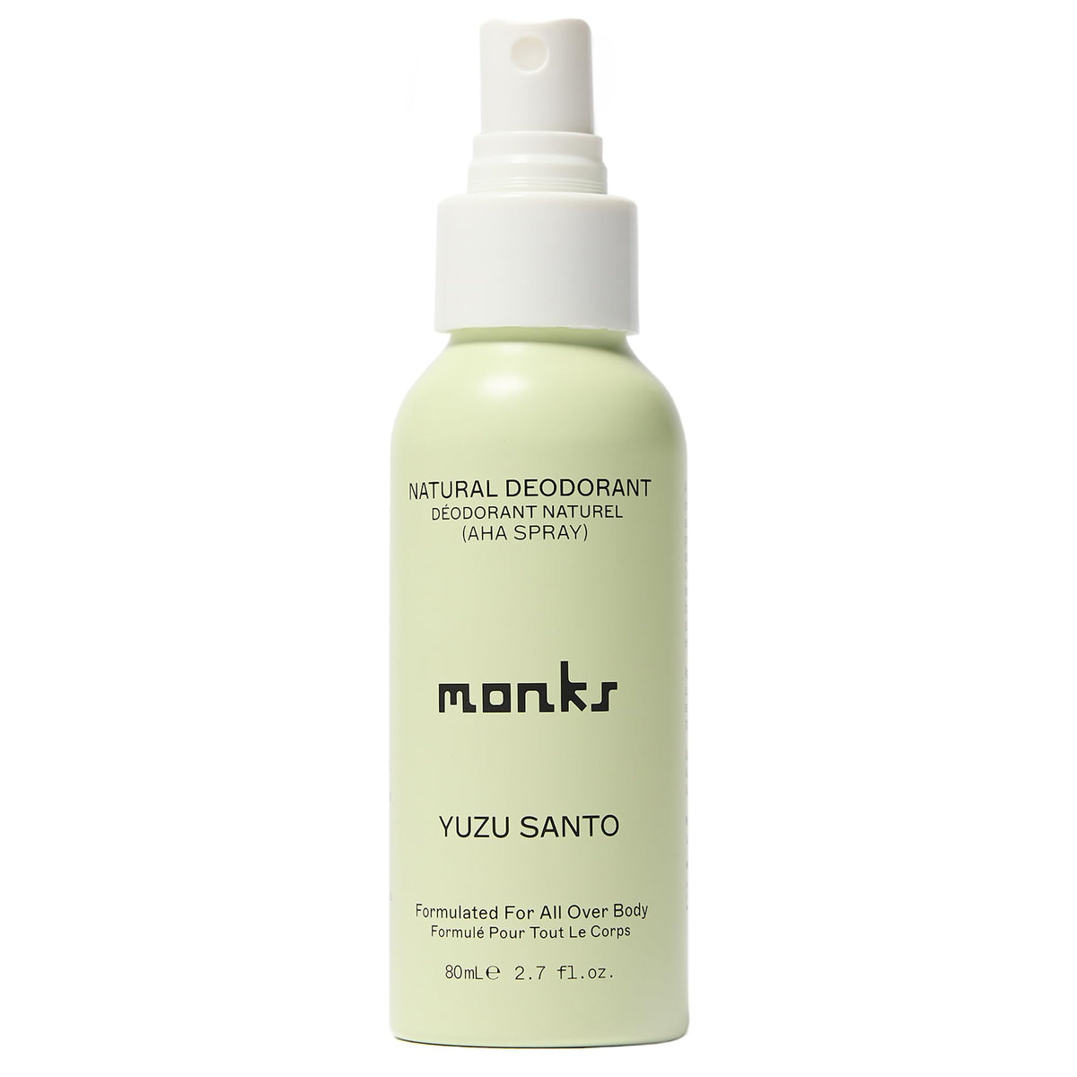 Monks déodorant spray bouteille naturelle avec fraîcheur durable
