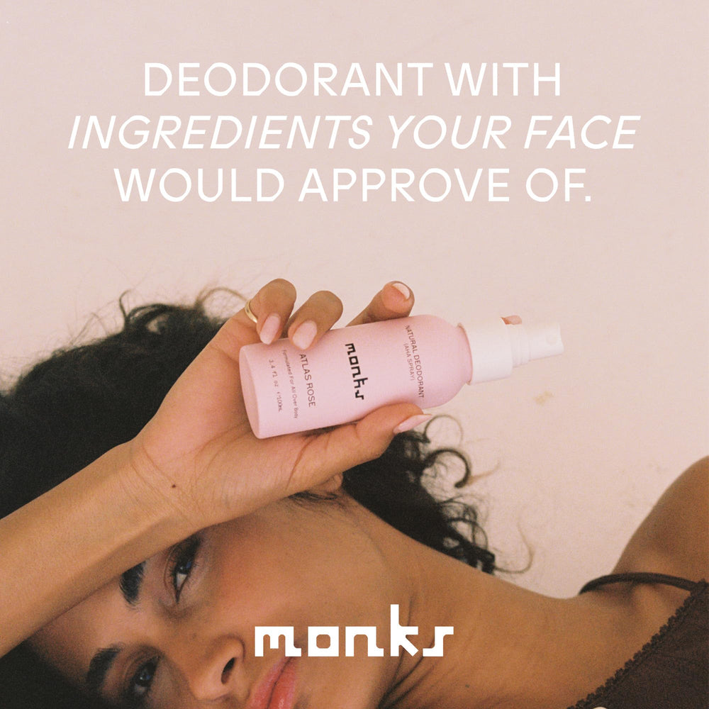 Monks déodorant spray ingrédients bio respectant peau sensible