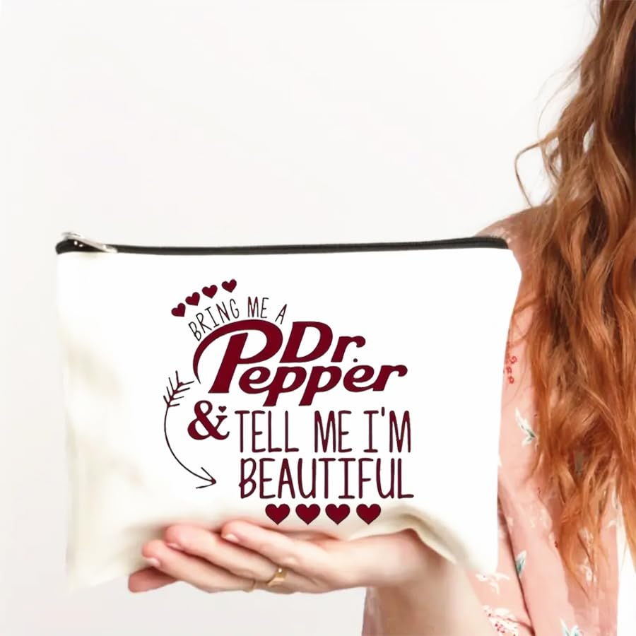 Idée cadeau MONNYCAR Dr Pepper humour, petit sac élégant pour fêtes et anniversaires.