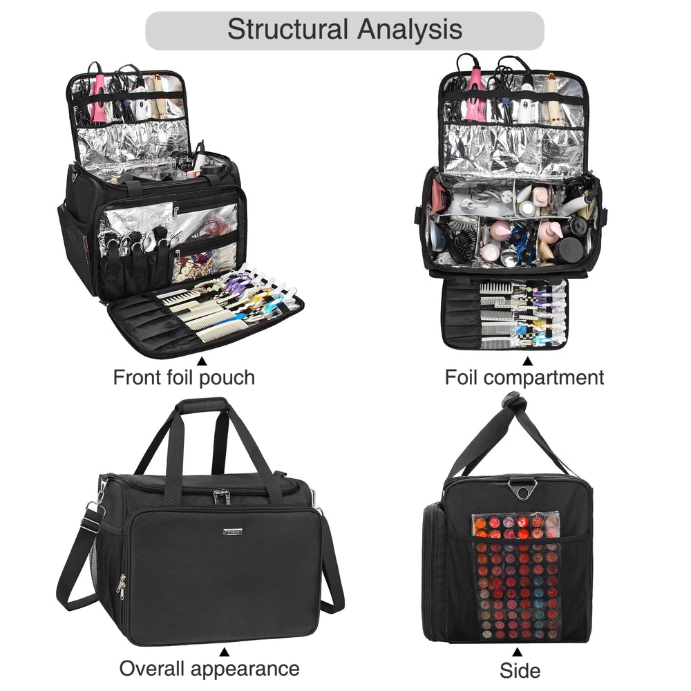 SAC MONSTINA Coiffure – poches 18: rangement optimal pour outils et accessoires.