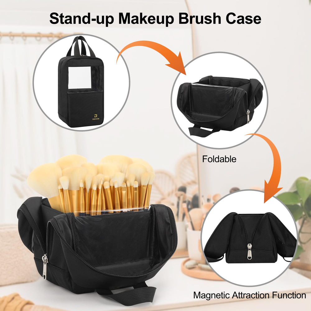 MONSTINA trousse pinceaux avec fermeture magnétique, accès rapide