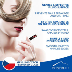 Mont Bleu détail cristal appliqué à la main pour un look élégant.