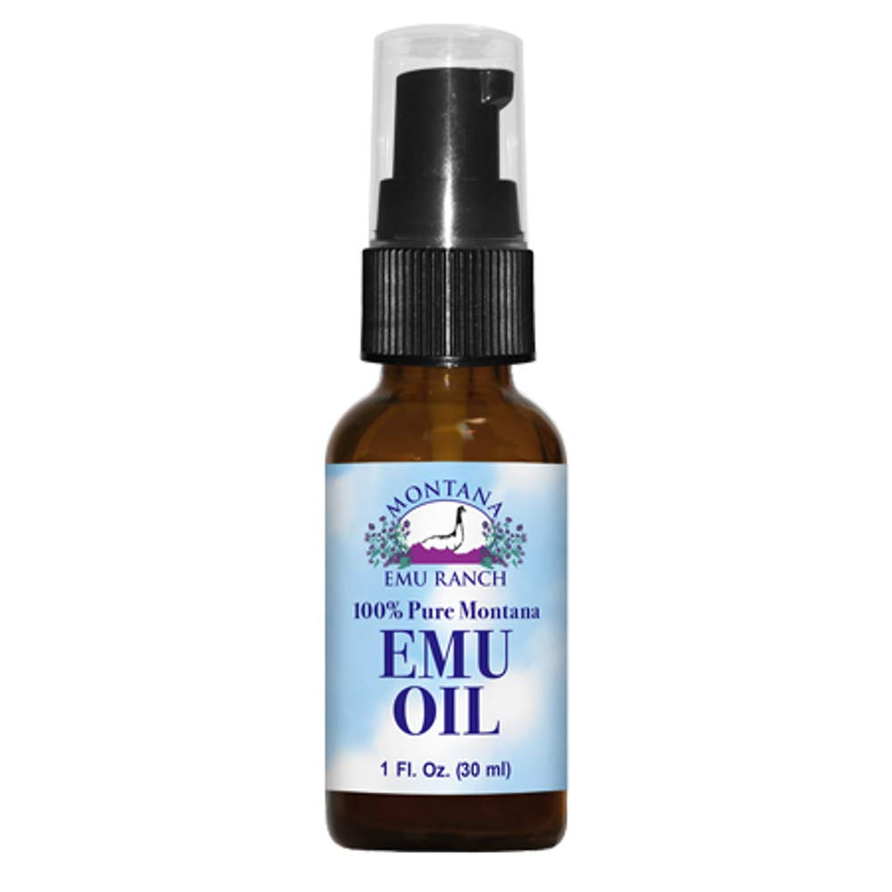 Montana Emu Ranch huile d’emu pure en bouteille 30 ml, hydratation légère.