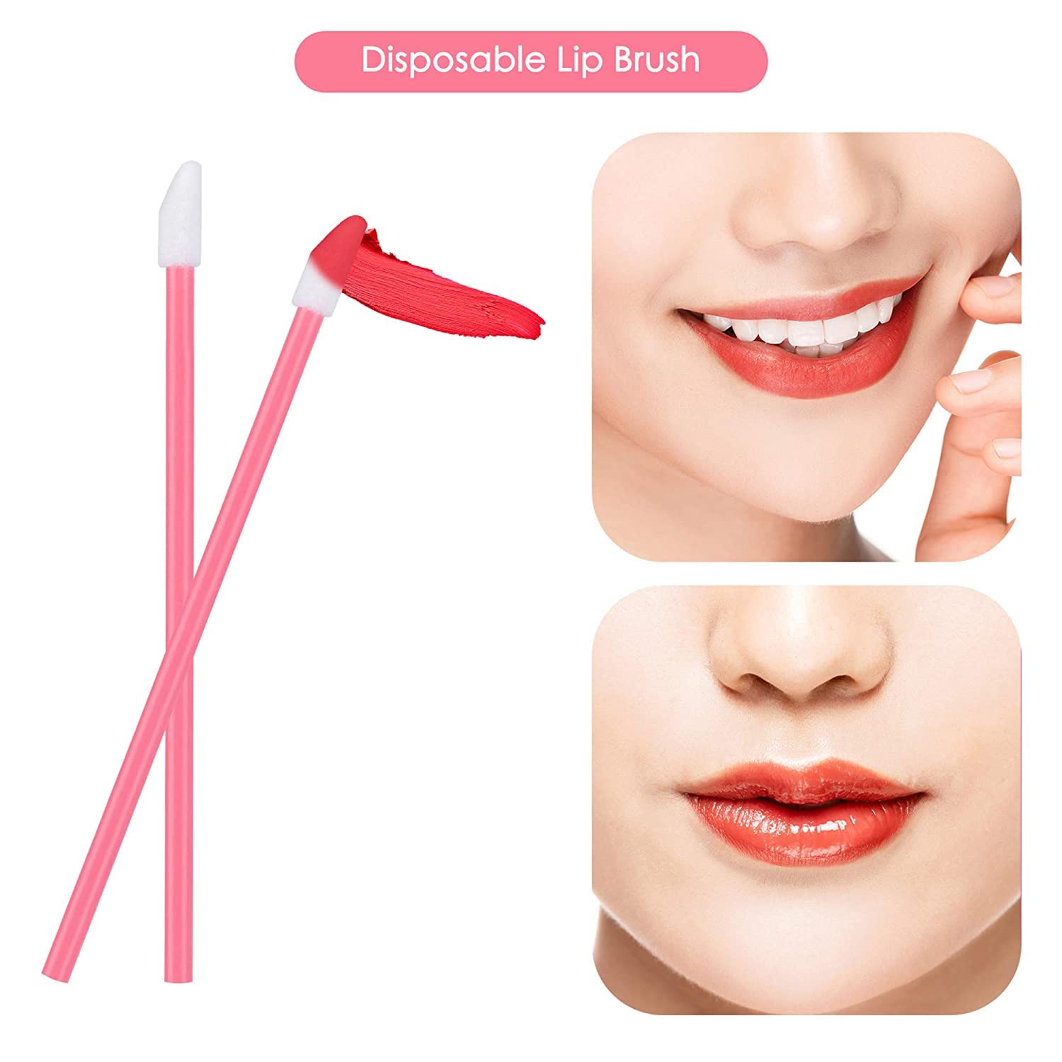 Mooerca applicateur lèvres rose portable, pratique pour retouches rapides.
