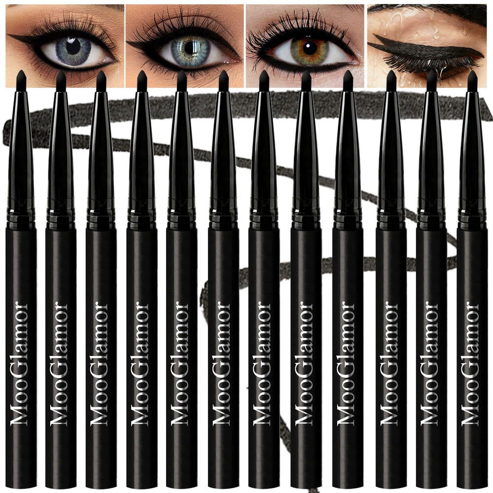 MooGlamor crayon gel noir rétractable, glisse en douceur pour un trait net