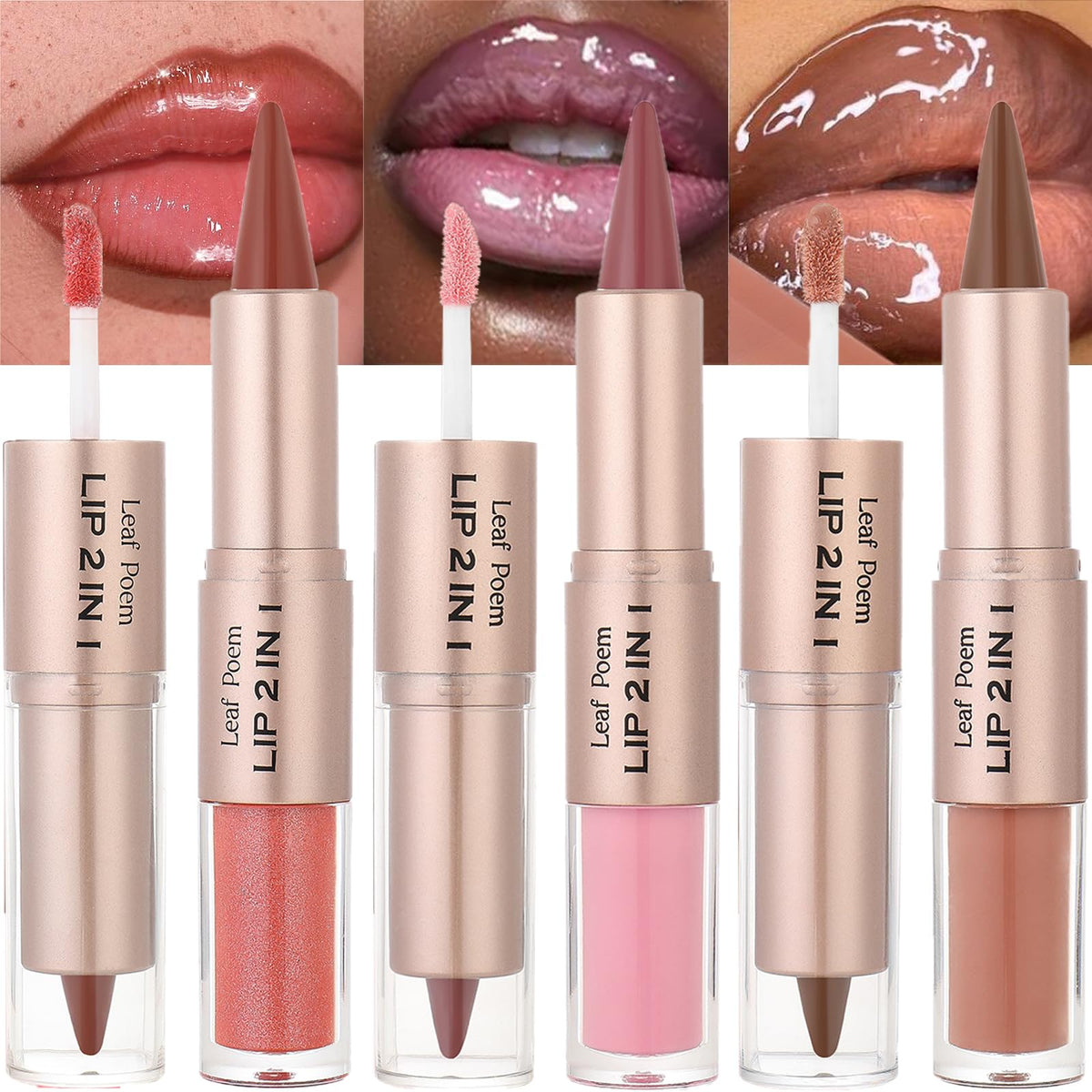 MooGlamor crayon-levres et gloss 2 en 1 pour contour précis et fini brillant.