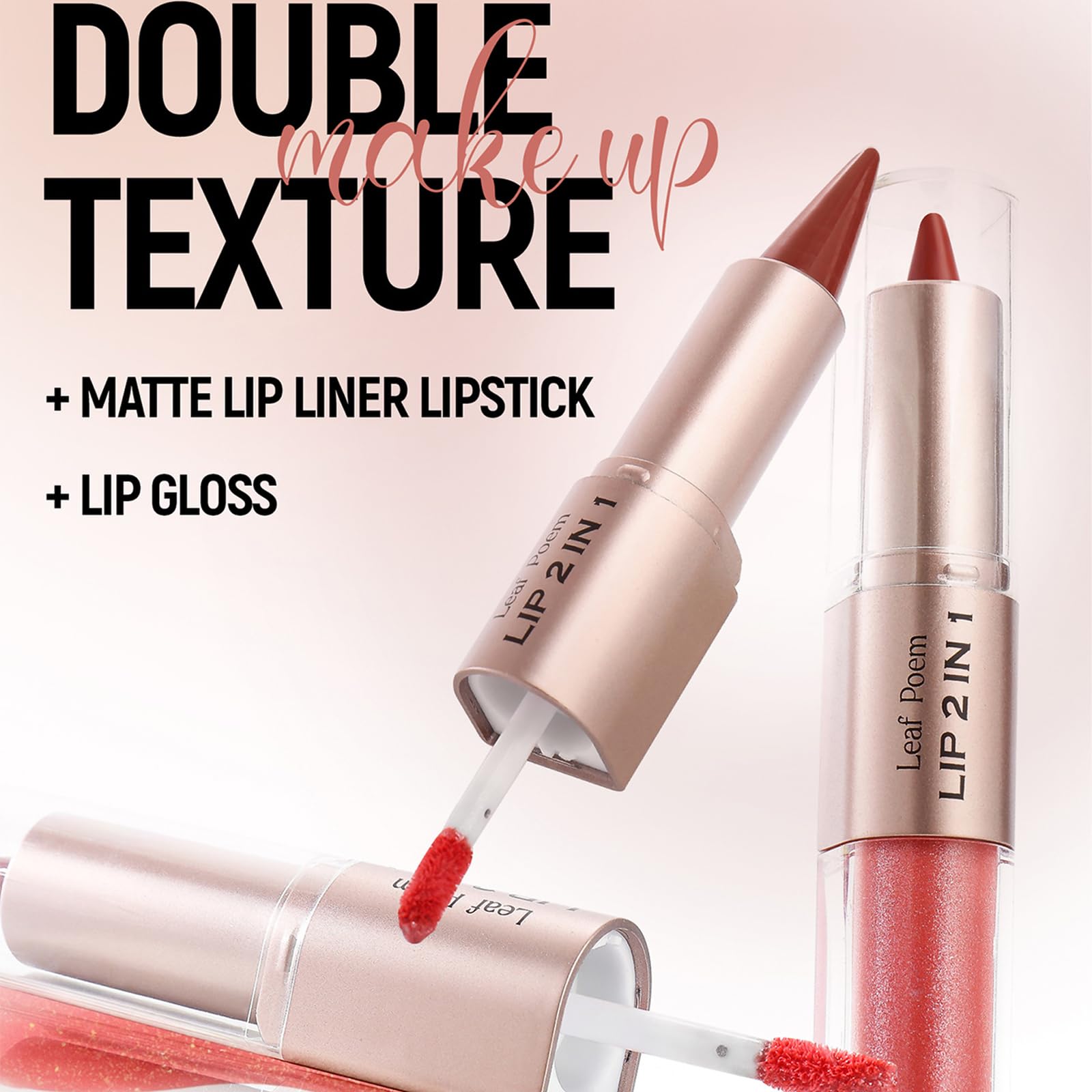 MooGlamor ensemble 3 teintes lèvres et gloss crème prêt à l'emploi.