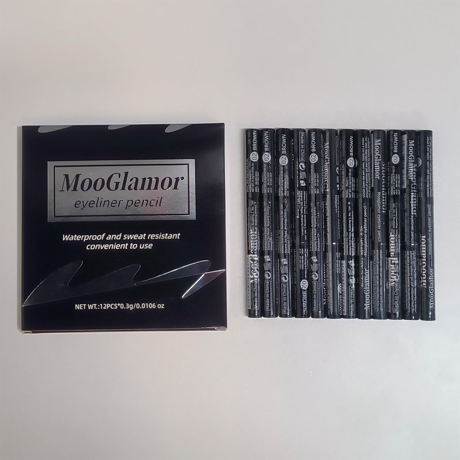 MooGlamor ensemble 12 crayons noir et brun pour différents styles