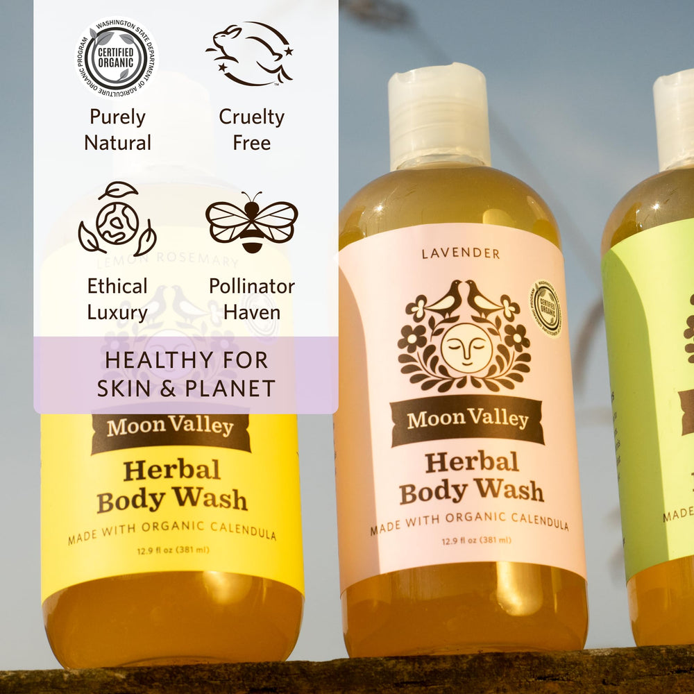 Moon Valley Organics Douche Lavande: utilisation pratique dans la routine quotidienne.