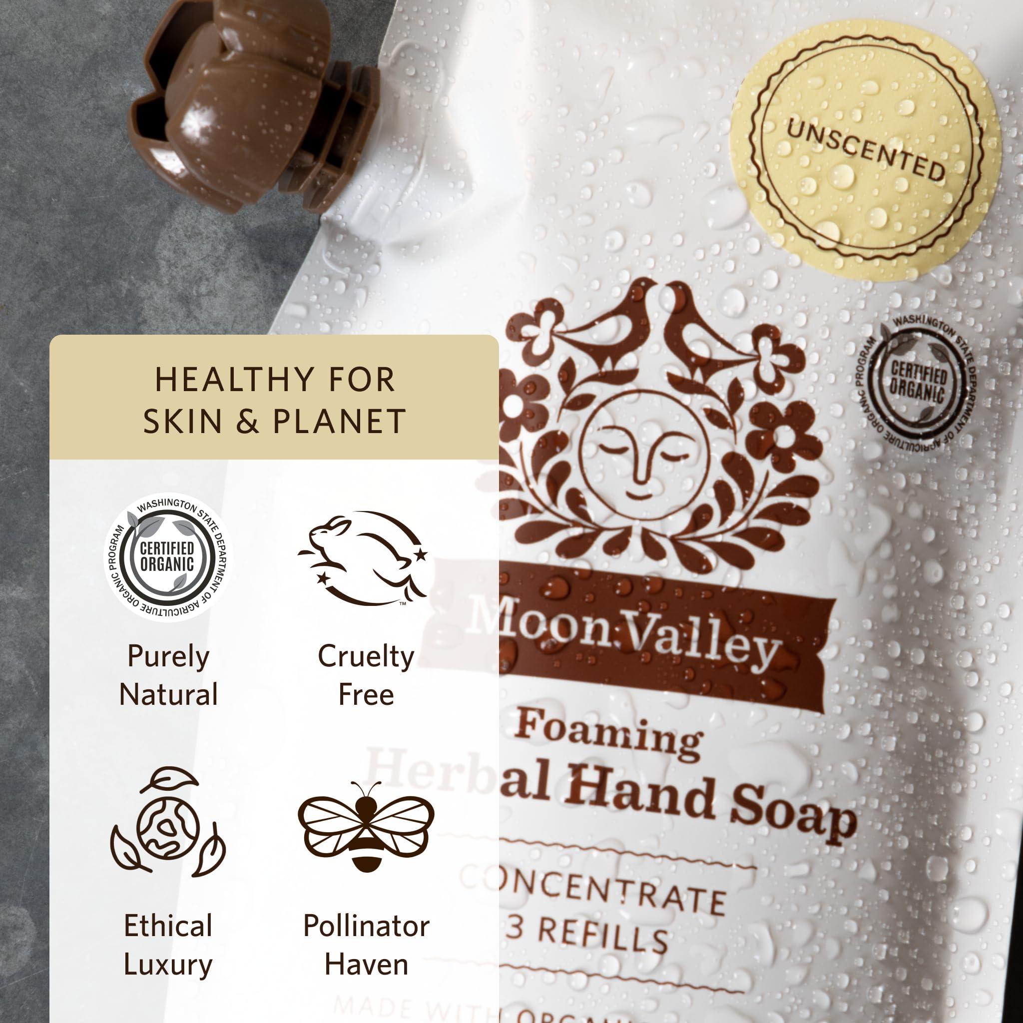 Moon Valley Organics emballage recyclable, réduction des déchets plastiques