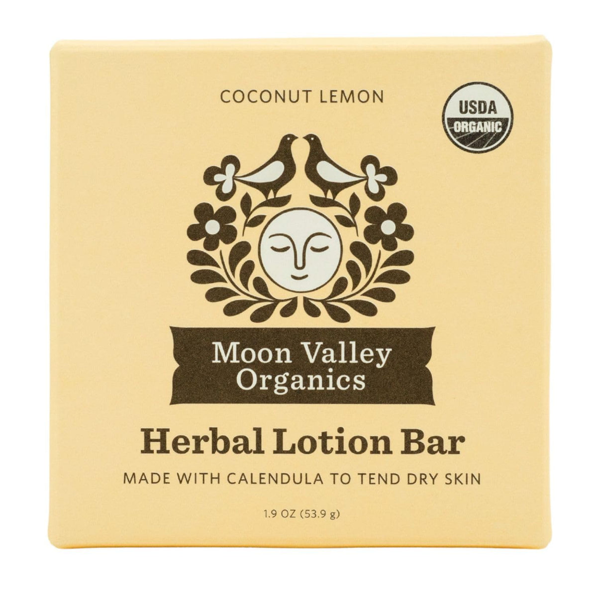 Moon Valley Organics Moon Melt Bar coco-citron: hydratation rapide pour peau sèche.