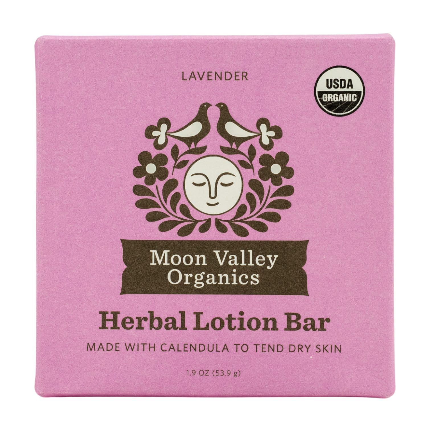 Moon Valley Organics Moon Melt Bar lavande — hydratation durable grâce à la cire d’abeille.