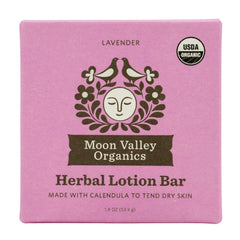 Moon Valley Organics Moon Melt Bar lavande — hydratation durable grâce à la cire d’abeille.