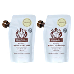 Moon Valley Organics sachets remplissage 2-pack pour mousse mains, pratique et économique