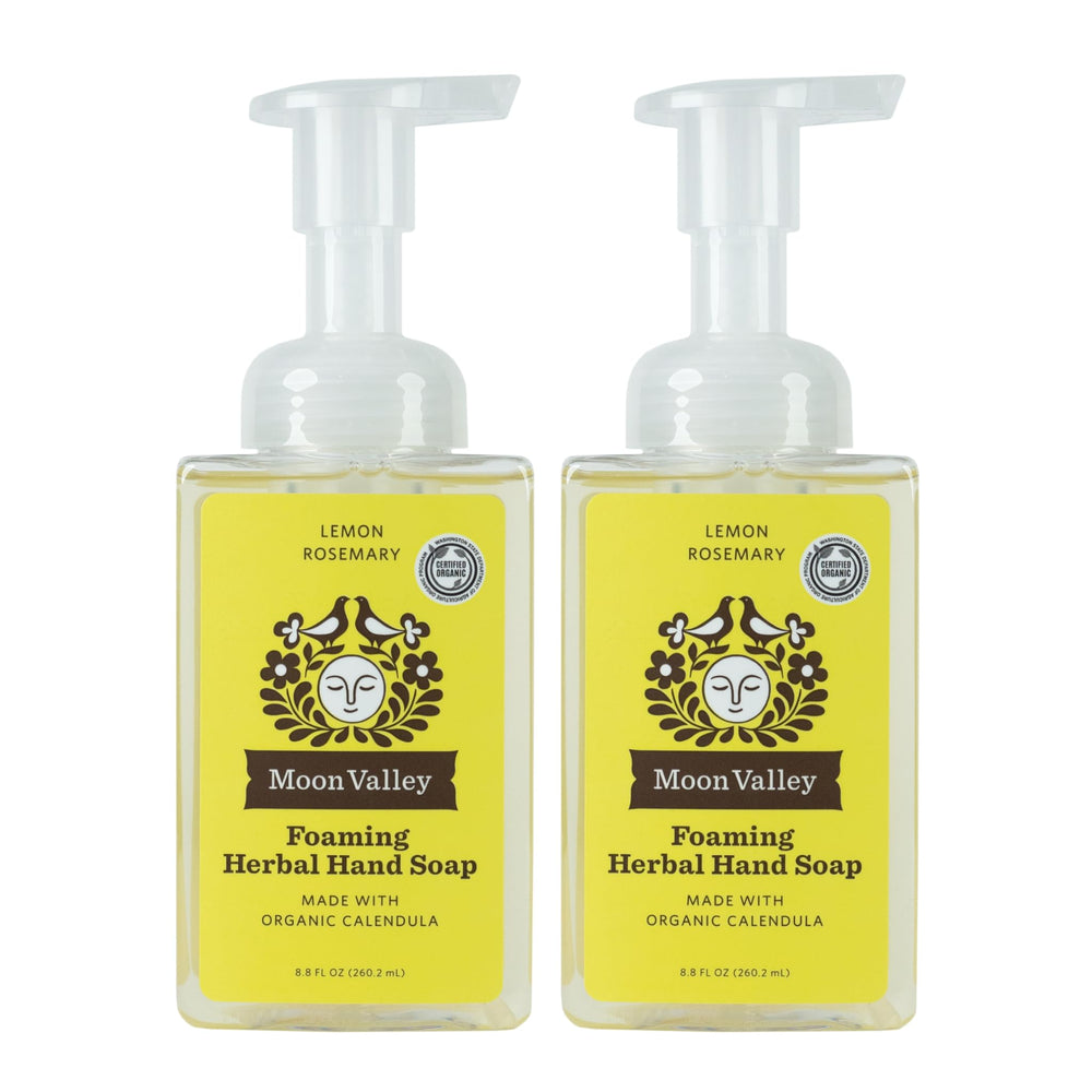 Moon Valley Organics Savon Mousse Main Citron Romarin, pack deux pour doubles usages quotidiens