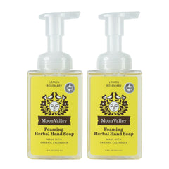 Moon Valley Organics Savon Mousse Main Citron Romarin, pack deux pour doubles usages quotidiens