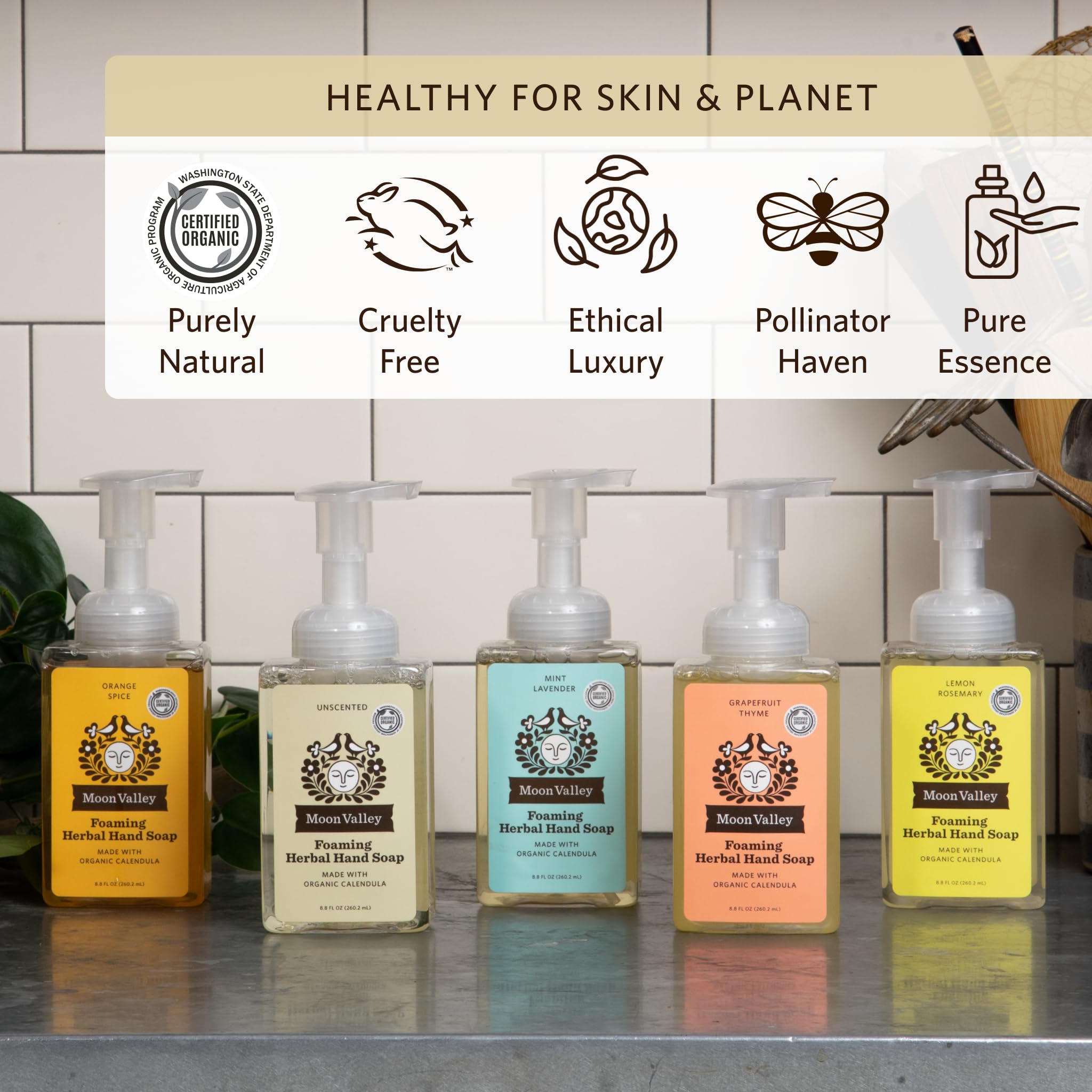 Moon Valley recyclable bottle packaging supports sustainable, everyday use.