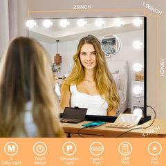 Miroir Moonee vanité avec 3 teintes lumineuses pour l'ambiance