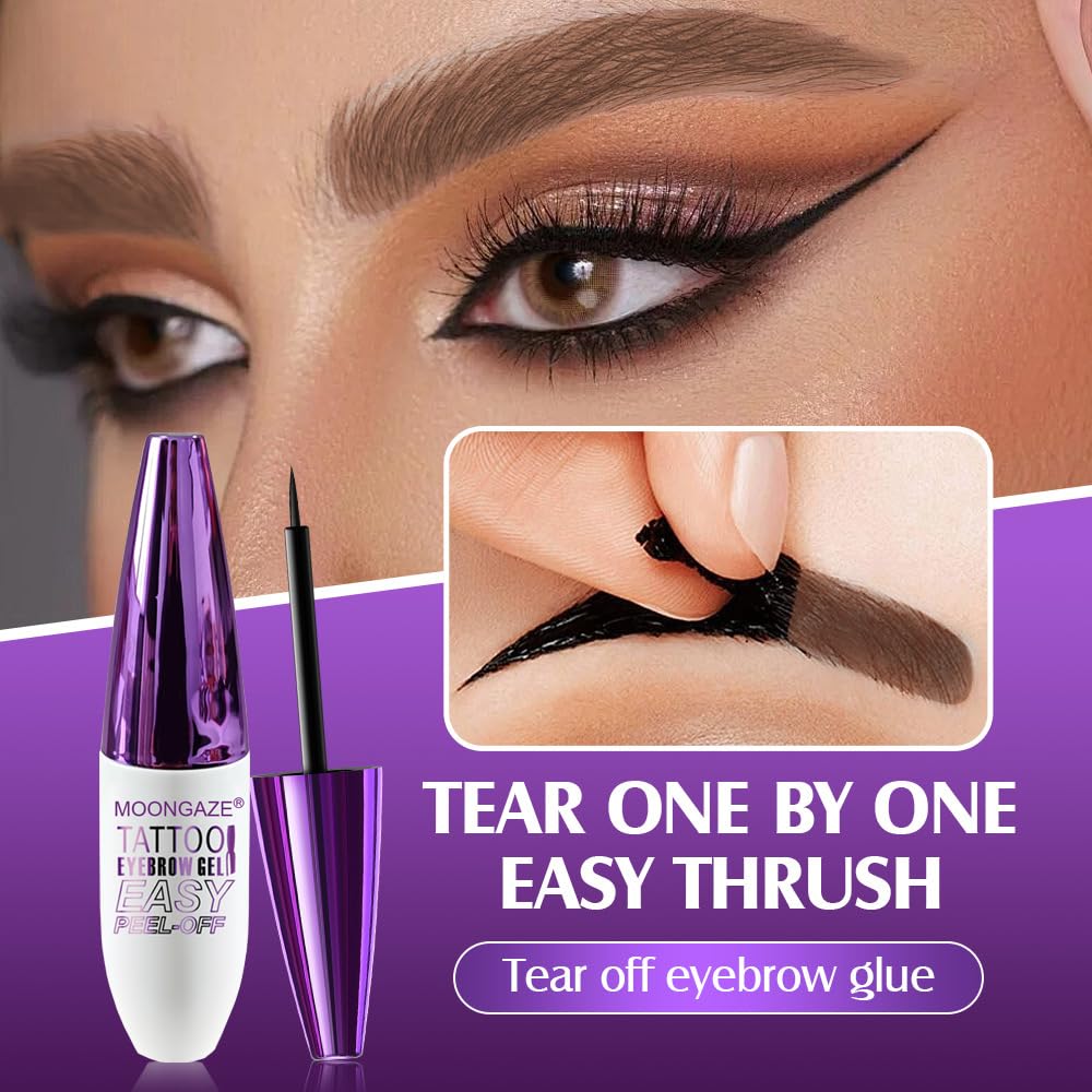 MOONGAZE Sourcils décollable sec, tenue longue durée sans retouches.