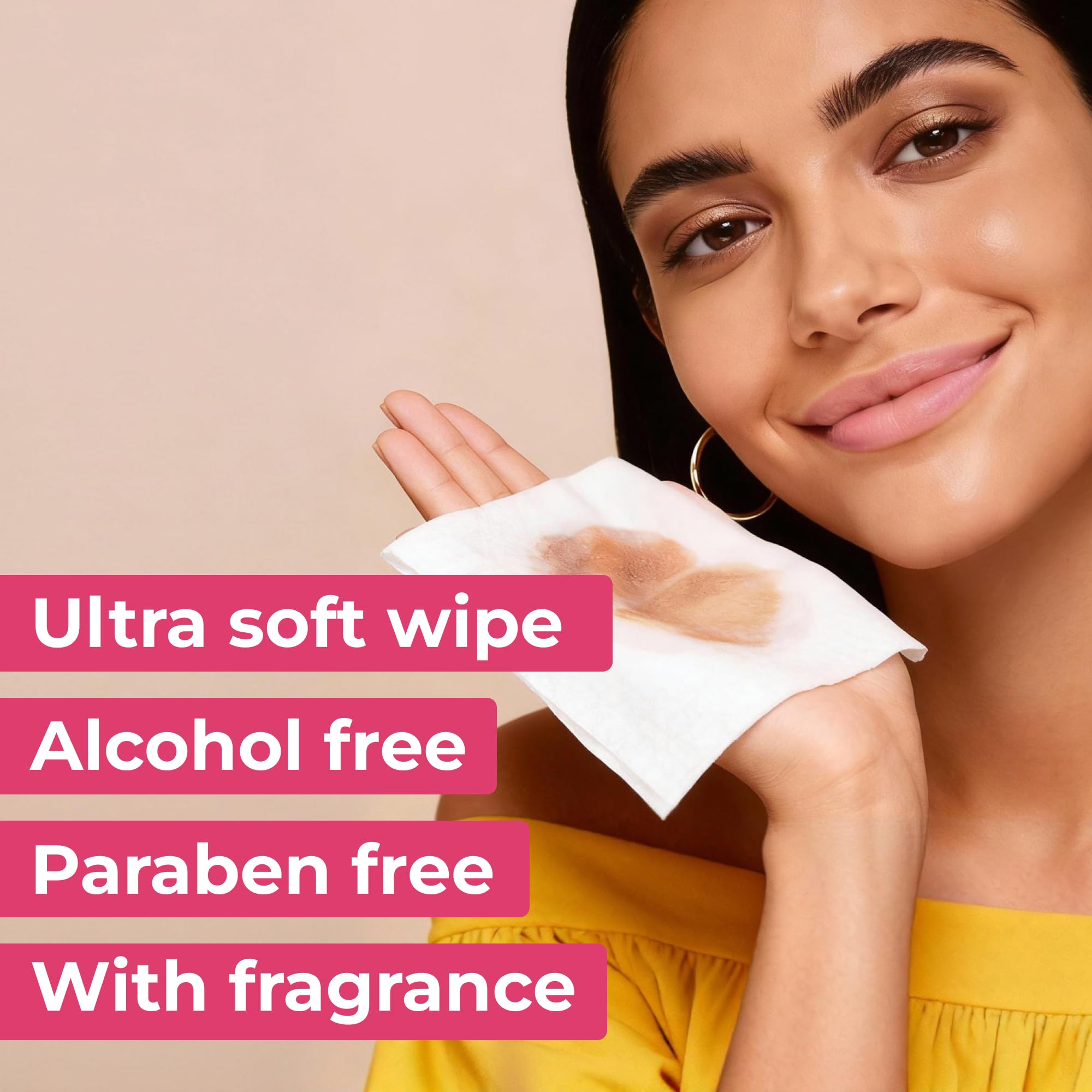 MOONIES démaquillage efficace pour yeux imperméables avec lingettes.