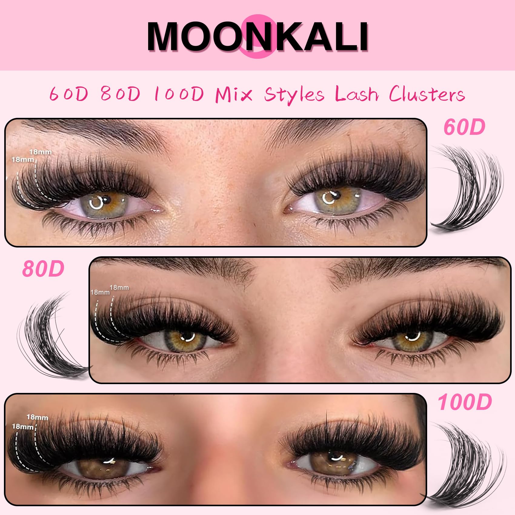 MOONKALI groupes-cils-100d, volume intense et regard profond