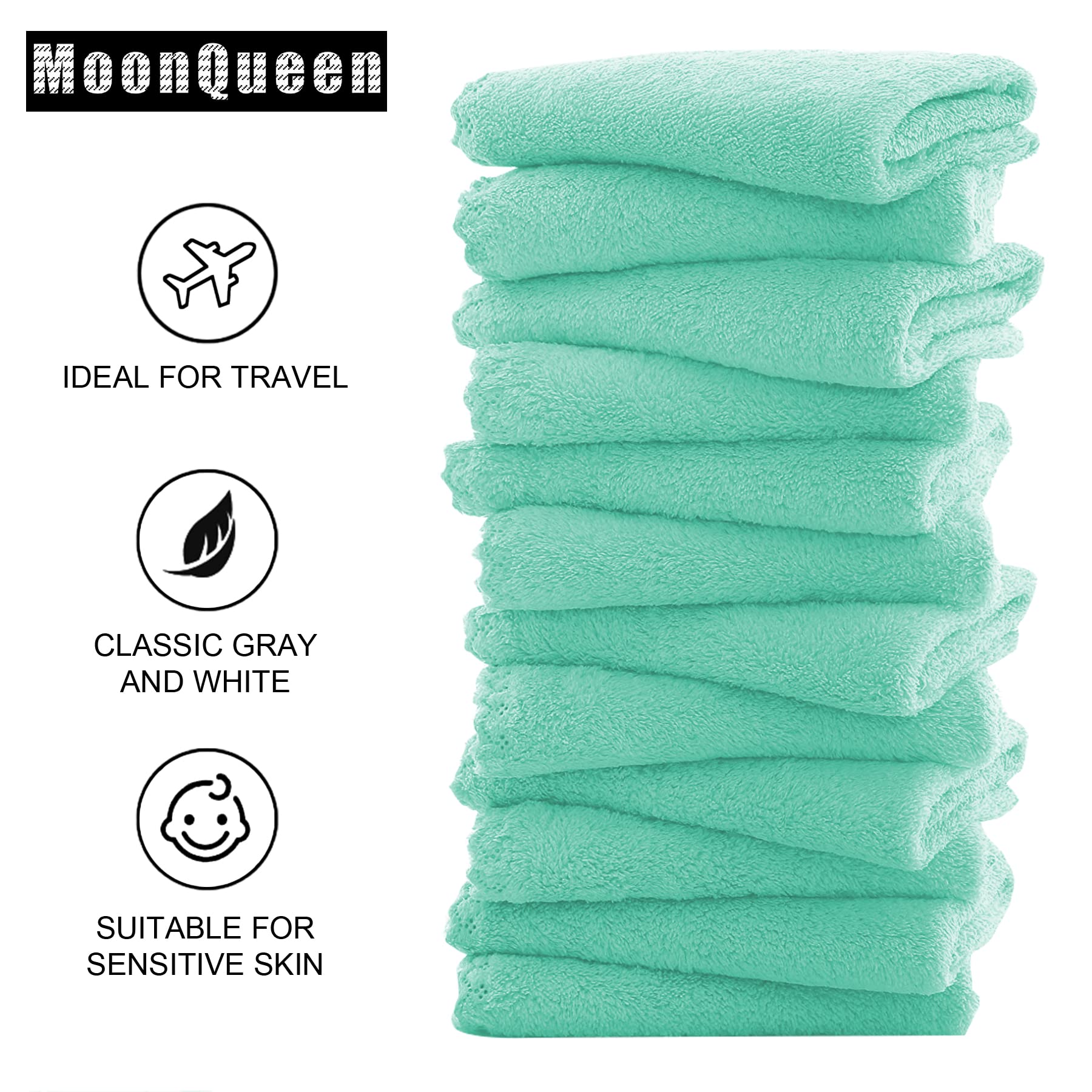 MOONQUEEN lingette visage microfibre ultraabsorbante pour essuyage rapide.
