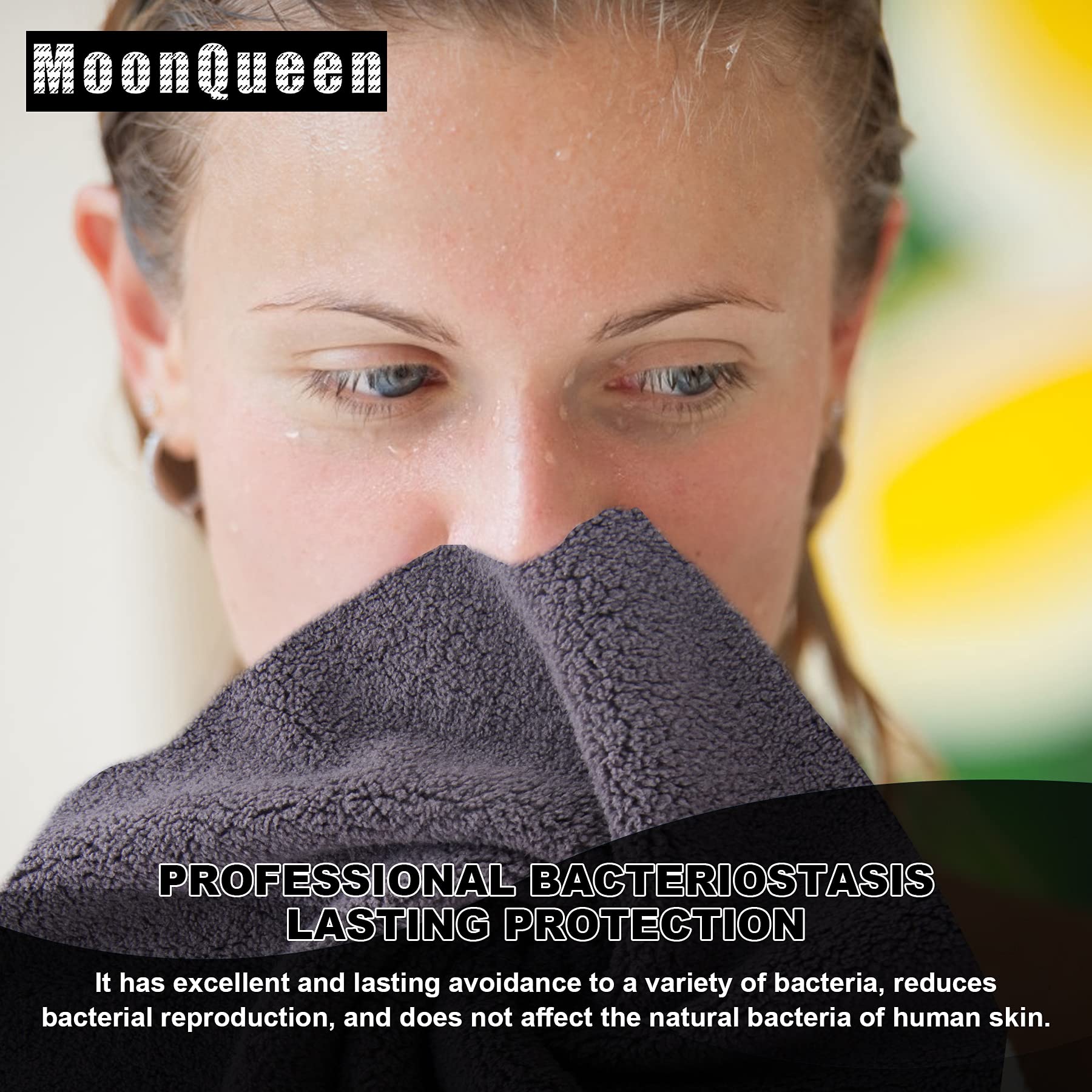 Lingette Moonqueen visage microfibre gris premium pour soin quotidien.