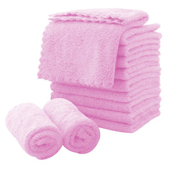 MOONQUEEN lingettes microfibre visage lot-12 framboise givrée, démaquillage sans produits chimiques