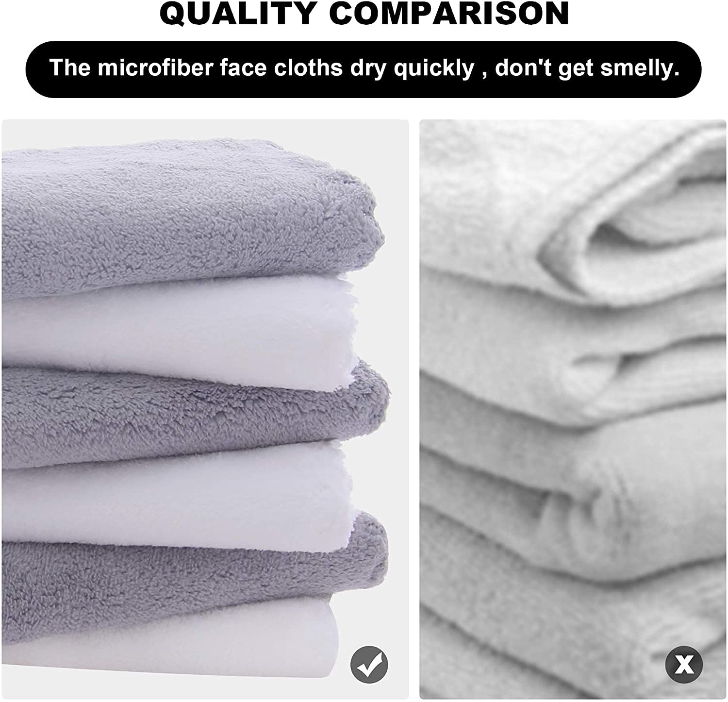 MOONQUEEN serviettes-visage-microfibre: pratique en voyage pour retouches