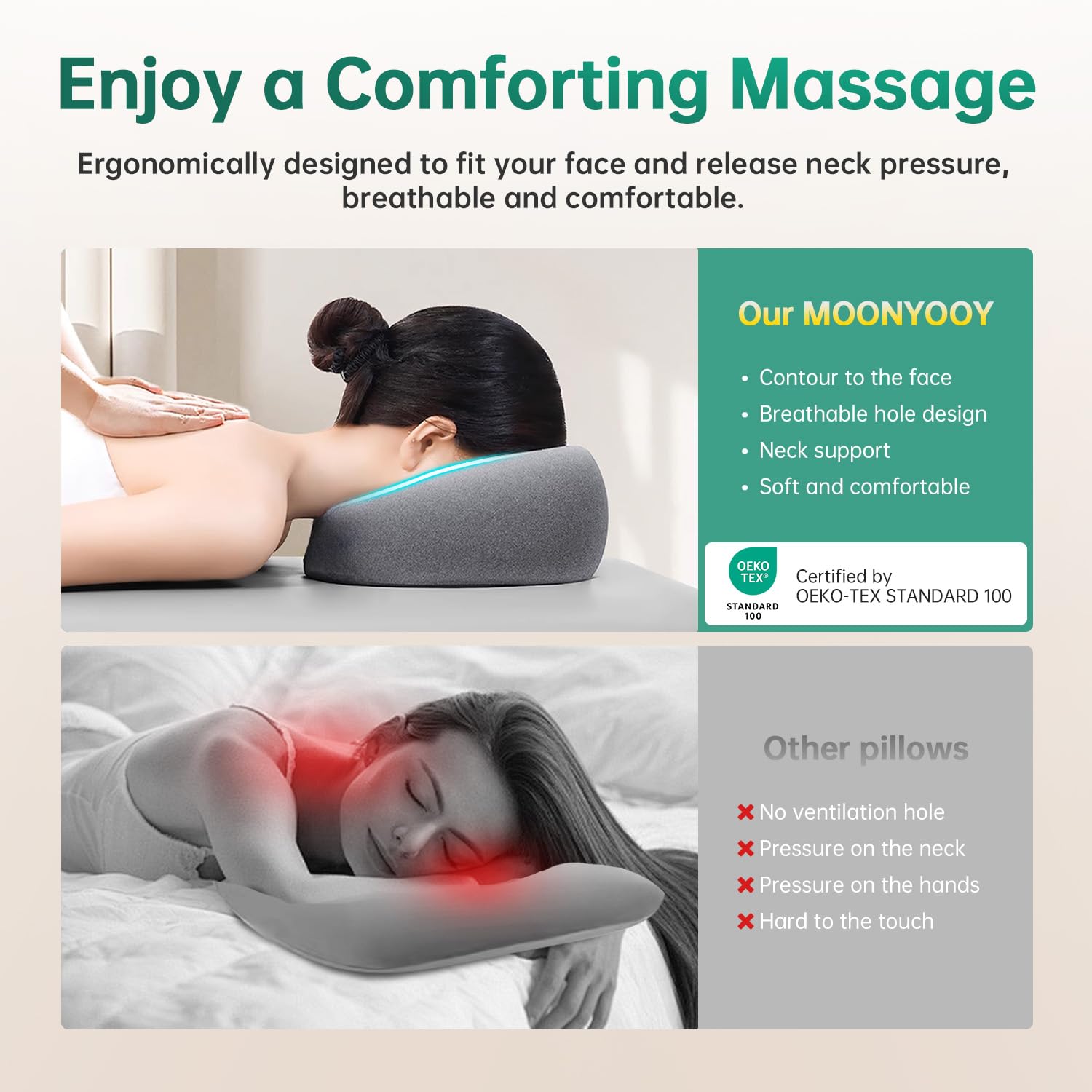MOONYOOY oreiller-face-down-pour-dormeurs-estomac: positionnement naturel pour le ventre.