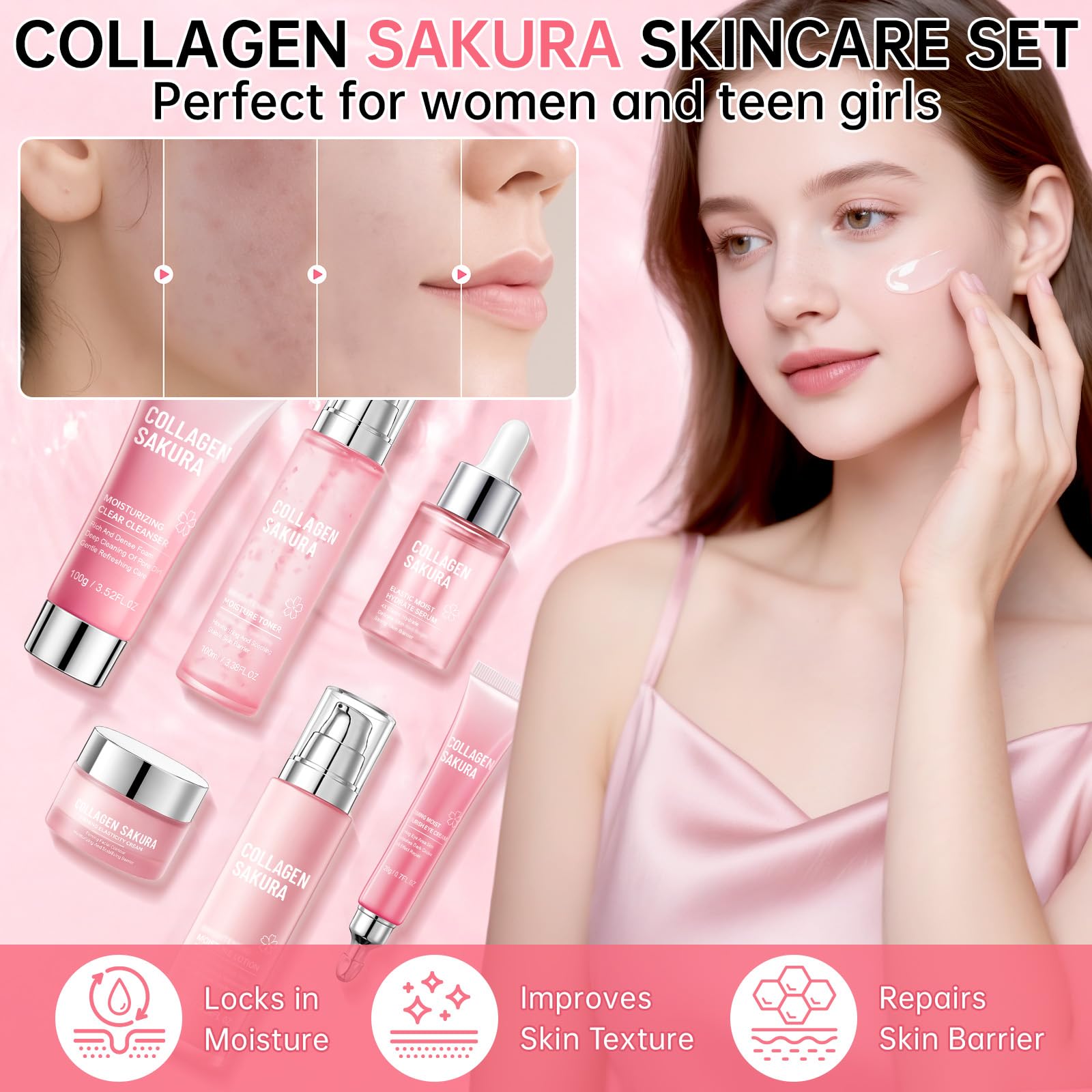 Mopayzer Collagen Sakura Lotion Hydratante: texture légère et absorption rapide