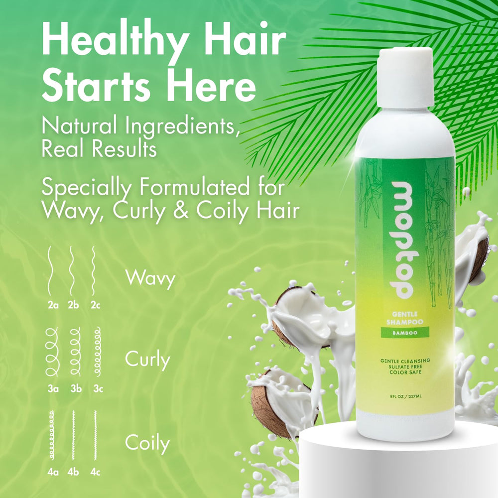 MopTop application sur cheveux mouillés — mousse légère et nettoyage en douceur.