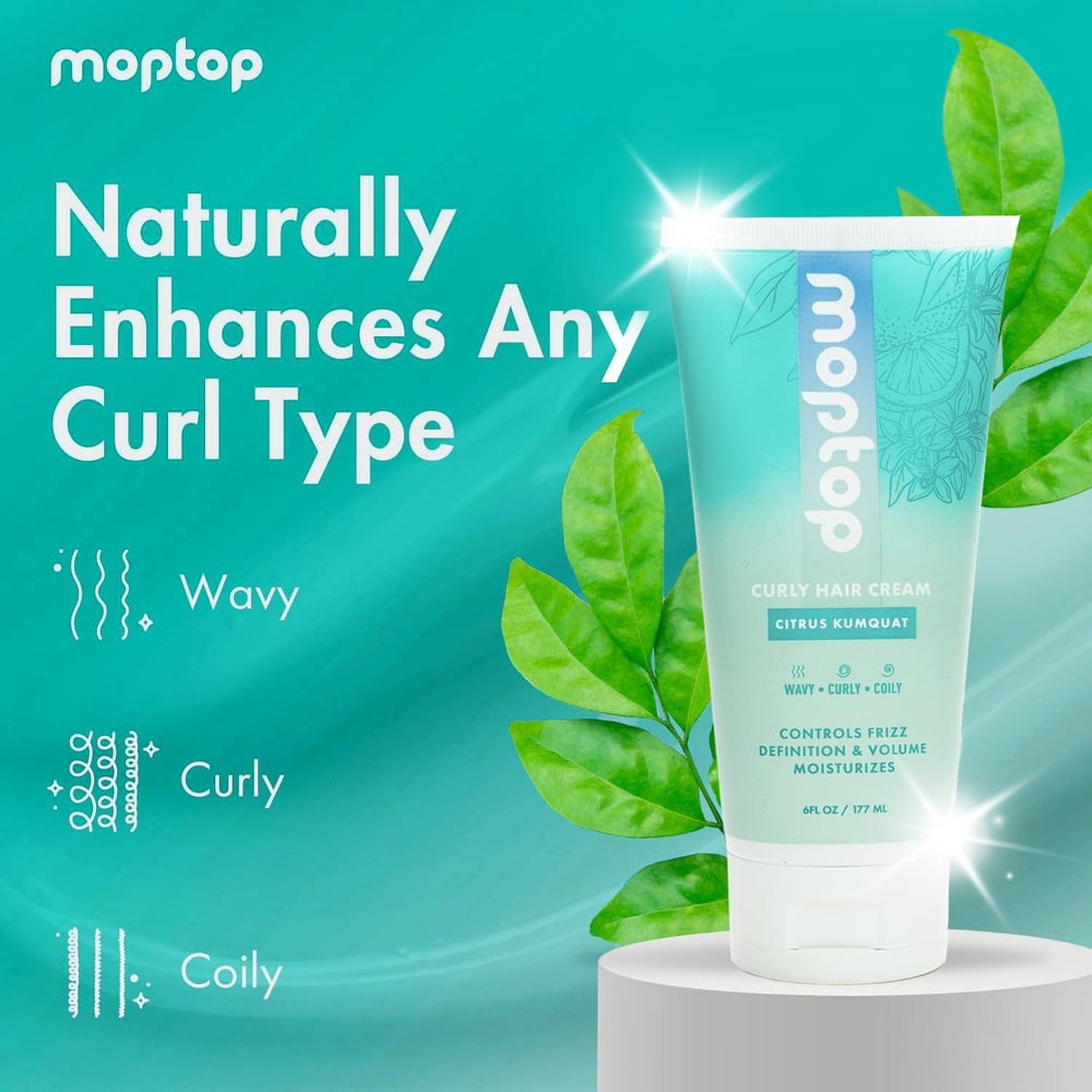 MopTop Curl Cream defines curls for a bouncy, touchable finish.