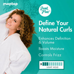 MopTop Curl Cream applied to wet hair for even distribution and curl definition.