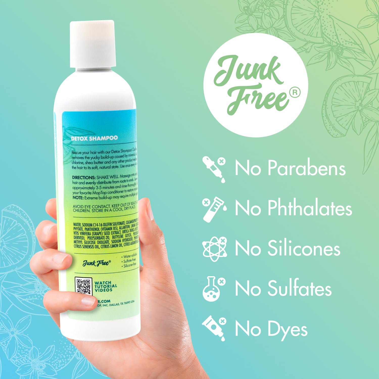 MopTop Detox Shampoo – utilisation étape par étape pour un soin rapide.