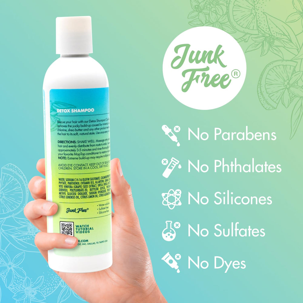 MopTop Detox Shampoo – utilisation étape par étape pour un soin rapide.