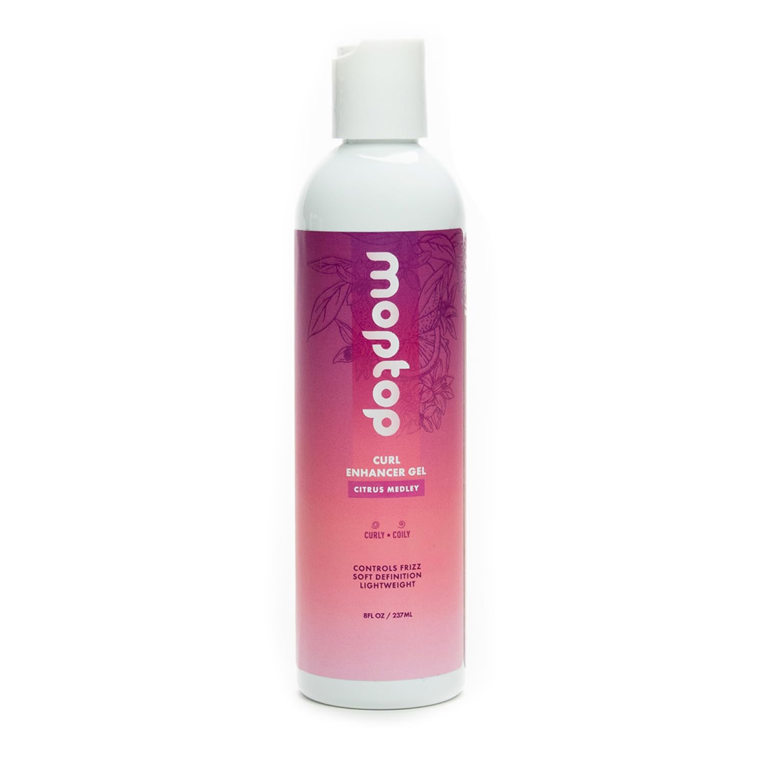 Flacon MopTop Gel Definisseur, définition des boucles et brillance naturelle.