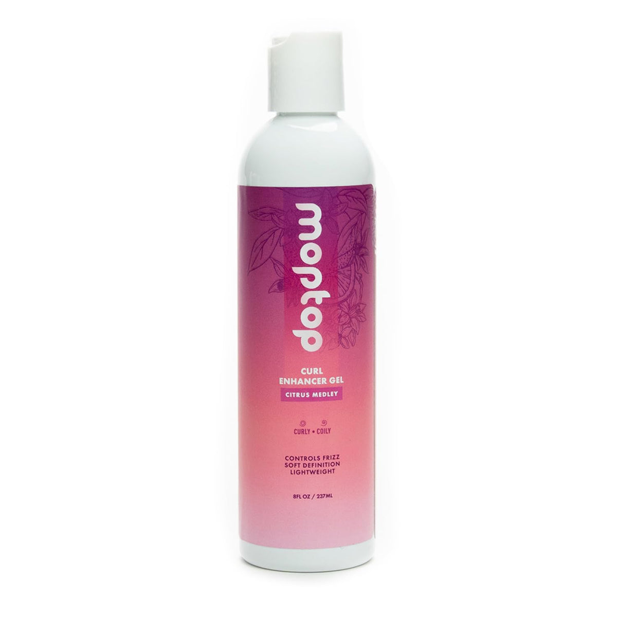 Flacon MopTop Gel Definisseur, définition des boucles et brillance naturelle.