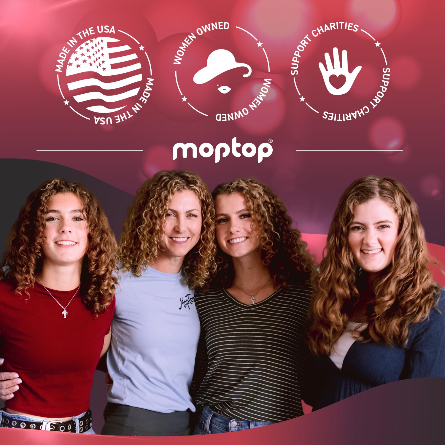 MopTop Gel sans parabènes et sans sulfates, soin doux.