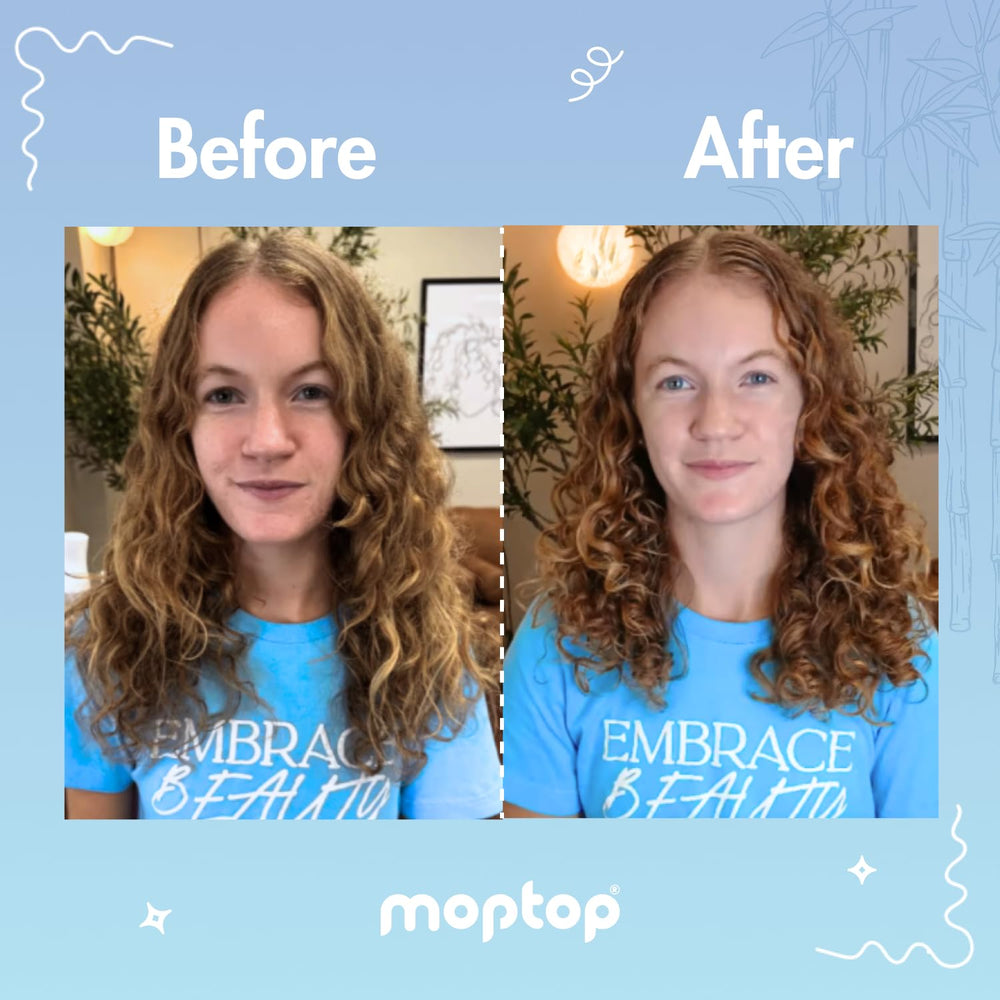 MopTop soin naturel sans parabènes, cheveux souples et nourris.