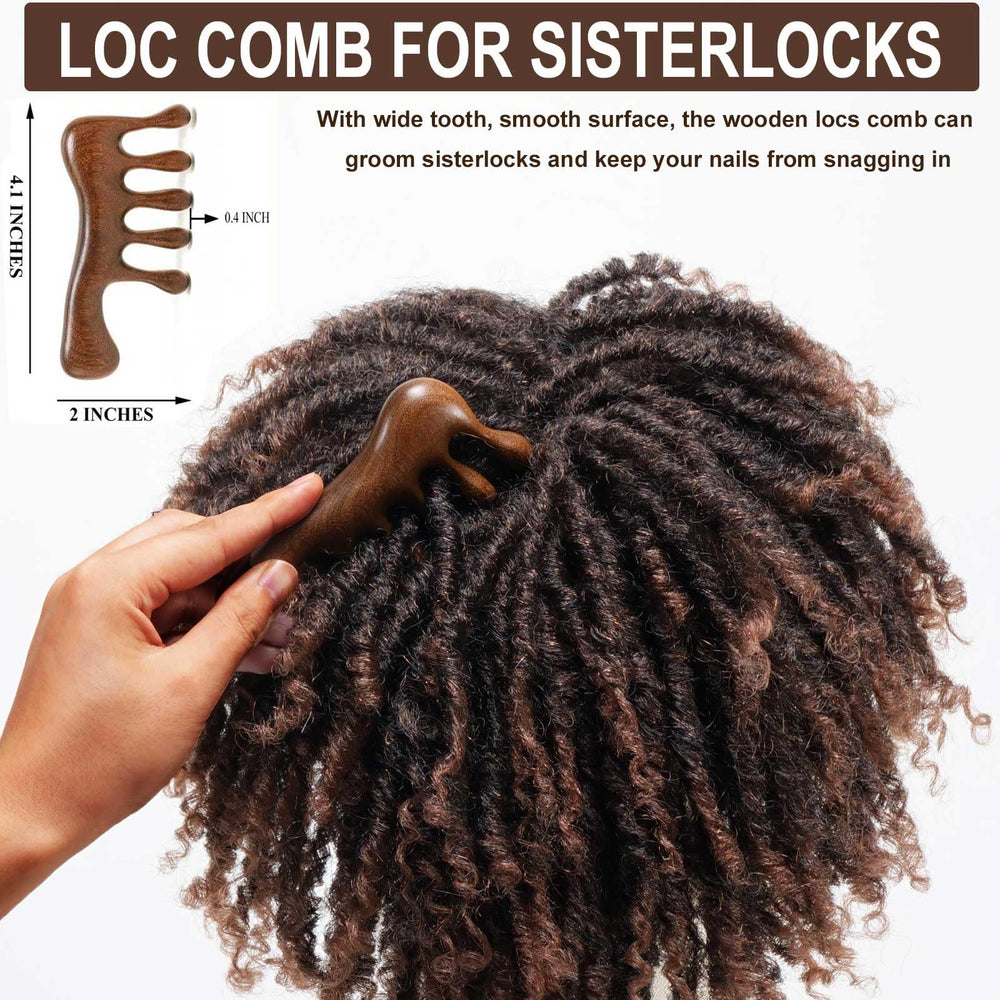 Moreinday ensemble-brosse-et-peigne-santal : kit pratique pour l'entretien quotidien des locs.