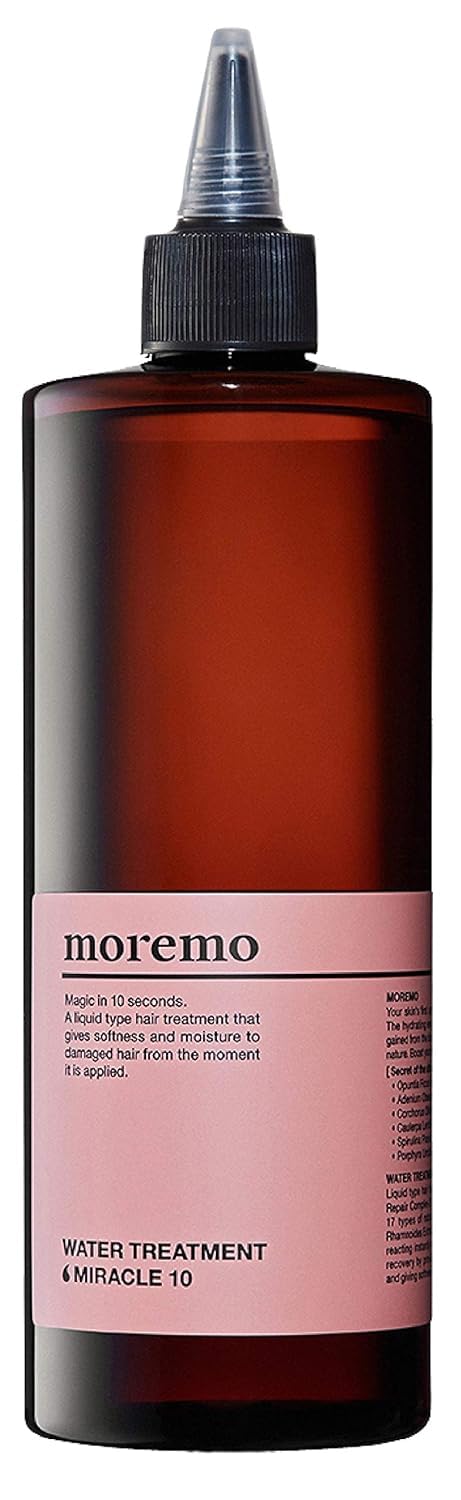 MOREMO Traitement Eau Miracle 10 – cette bouteille nourrissante prend soin des cheveux endommagés.