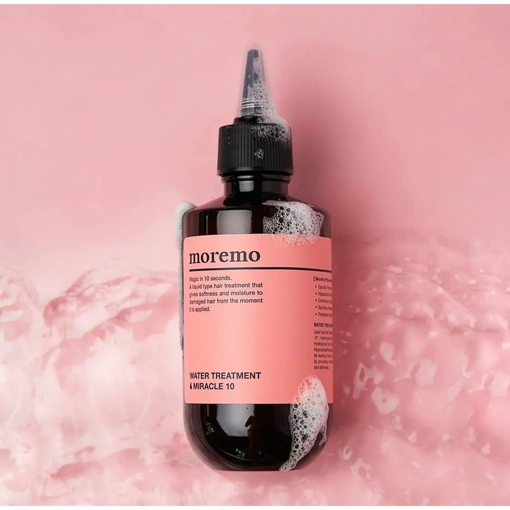 MOREMO Water Treatment Miracle – utilisation après shampooing avec démêlage facilité.