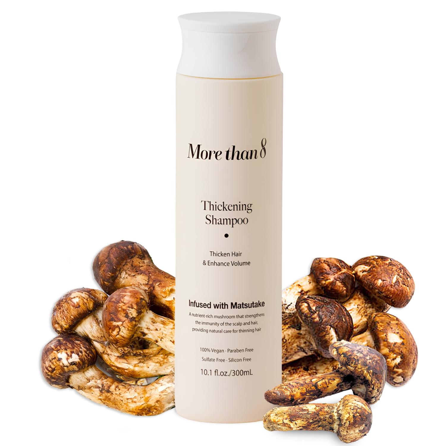 Morethan8 Shampoing Matsutake - bouteille, soin doux et nourrissant les cheveux