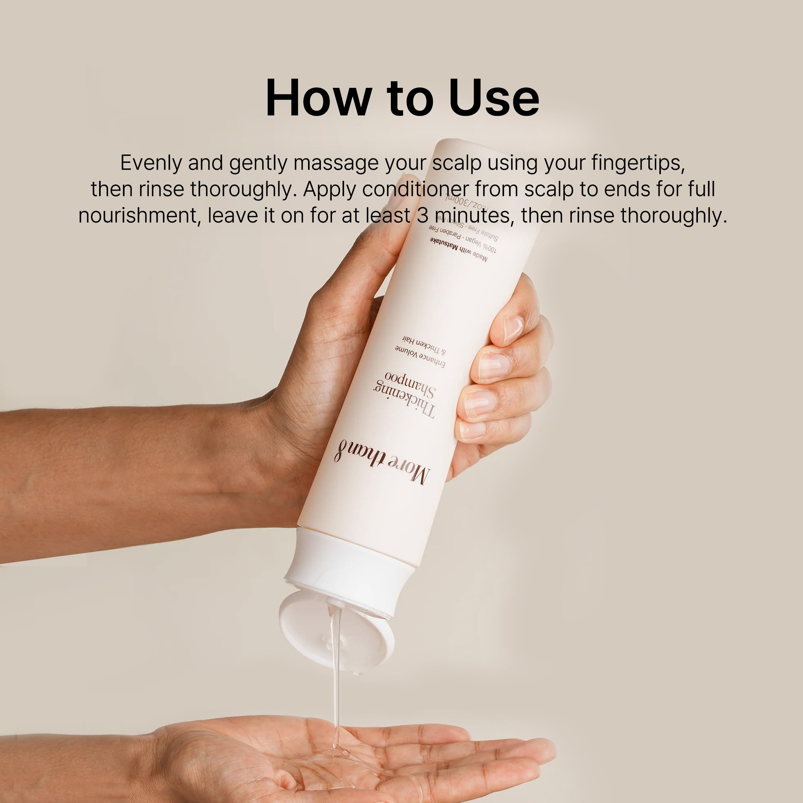 Ingrédients clés du shampooing Matsutake Morethan8 pour fortifier les mèches