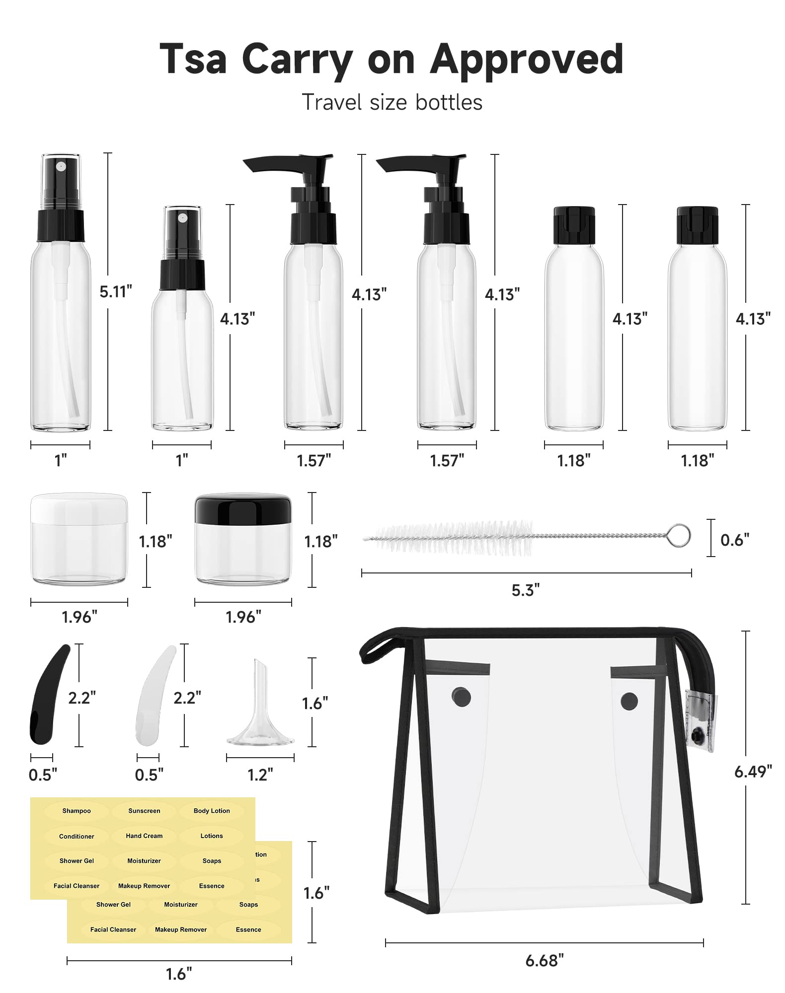 Étui zippé transparent Morfone pour rangement sûr des liquides en voyage